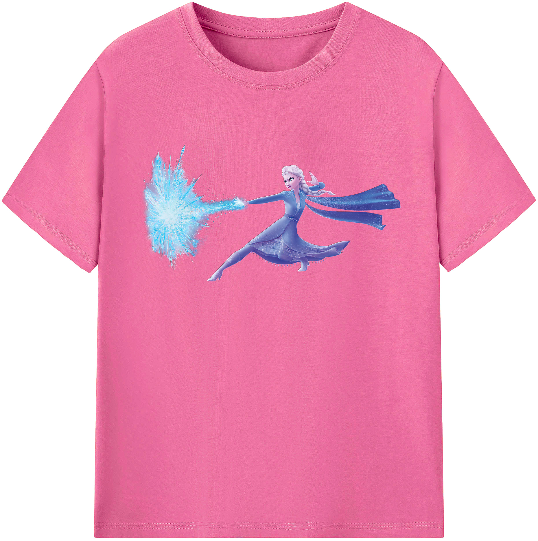 （画像用） アナと雪の女王 アンナ エルサ Frozen Anna Elsa レディースカジュアルプリントTシャツ（綿100％）